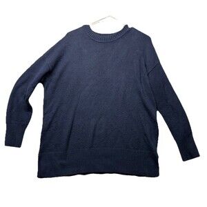 Ann Taylor LOFT Sweater Womens Medium Navy Blue Oversized Tunic Cozy Preppy